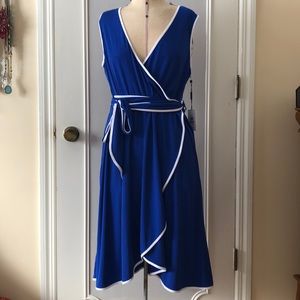 Calvin Klein’s royal blue wrap dress